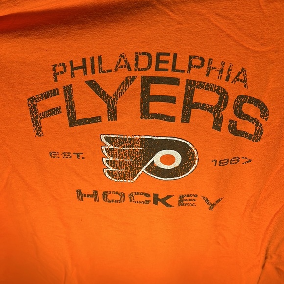 NHL Old Time Hockey Mens Philadelphia Flyers Established 1967 Tee Color Orange - Picture 2 of 4